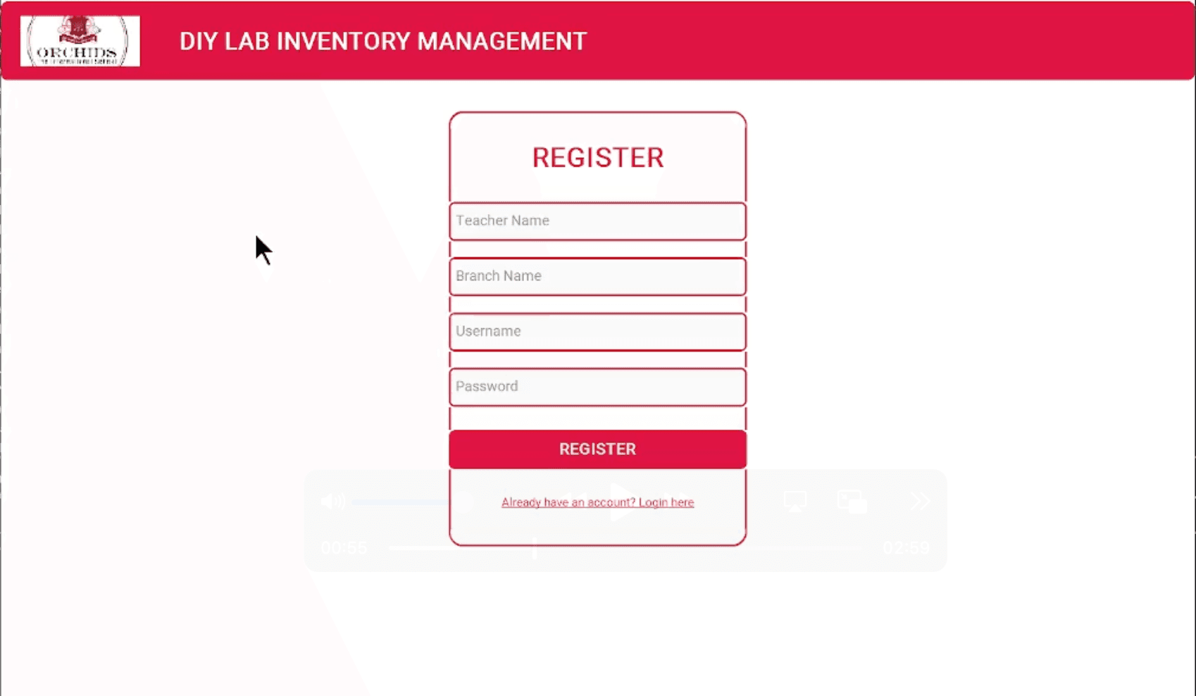 DIY Inventory App - New User Registration