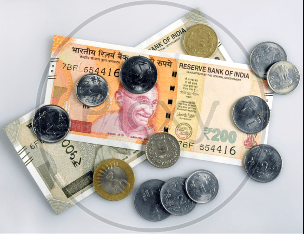 Collection of Indian currency